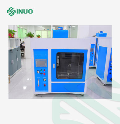 Camera di prova dell'inflamabilità da fuoco con ago Equipaggiamento di prova dell'inflamabilità con altezza di fiamma regolabile di 12±1 mm, intervallo di temperatura 0~1000°C e controllo PLC con touch screen da 7 pollici